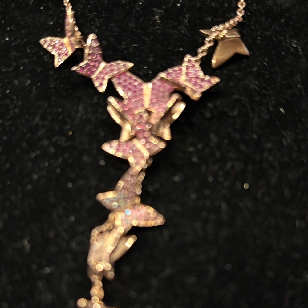 Swarovski Idyllia Lilia Y Rose Gold Butterfly Necklace - Picture 2 of 4